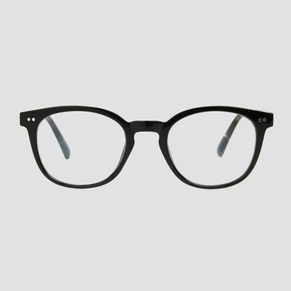 Women's Black Round Blue Light Filtering Matte Black Glasses - Universal Thread - Picture 2 of 5